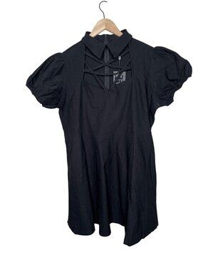 Killstar Pentaphase Black Plus Size Gothic Witchy Dress 4XL Puff Sleeves